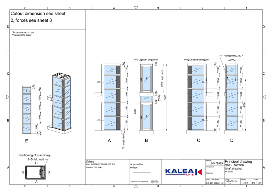 Hình ảnh thang máy Kalea lắp đặt trong công trình 2 tầng.