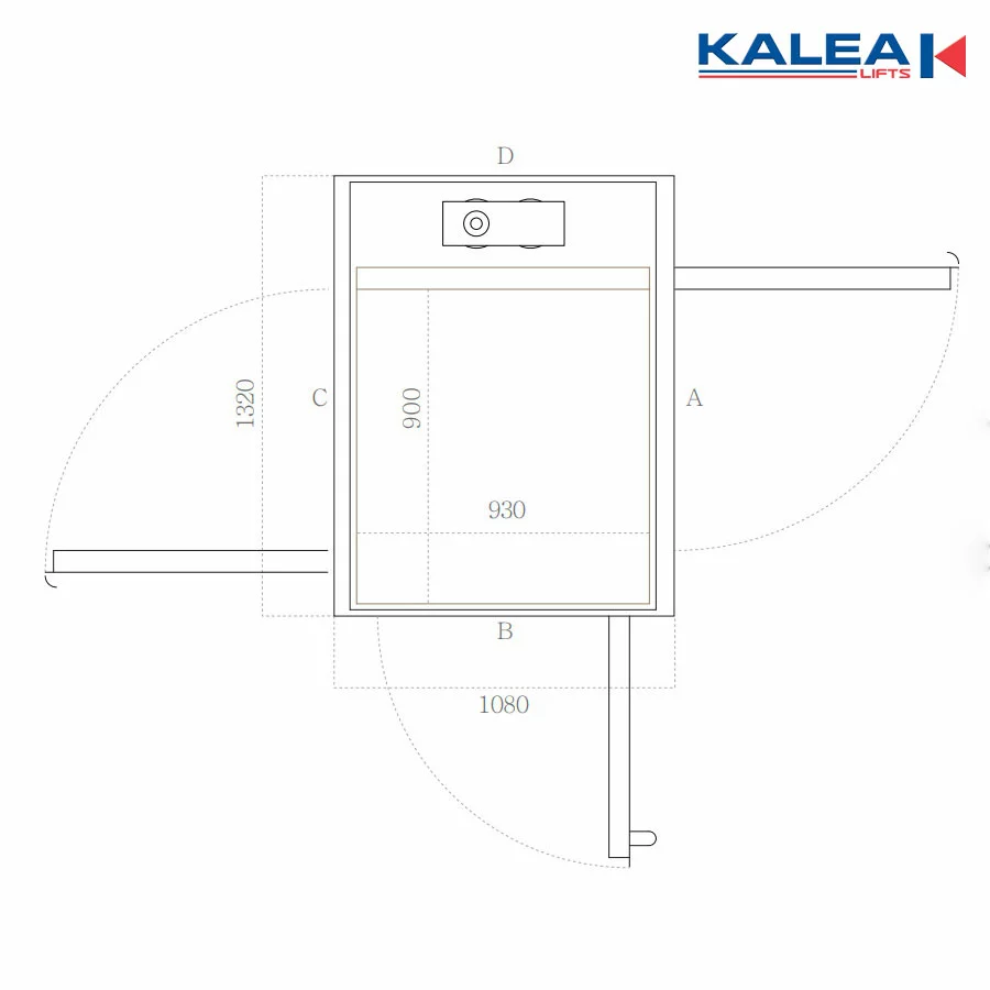 Thang máy gia đình kích thước thông thủy 1320x1080