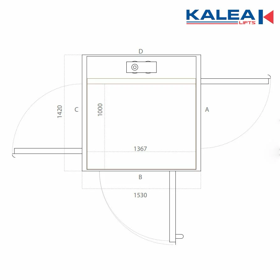 Thang máy gia đình kích thước thông thủy 1420x1530
