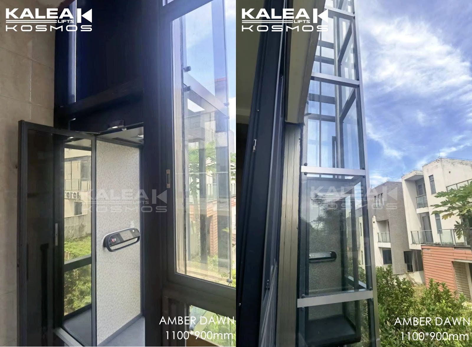 Mẫu thang máy Kalea KOSMOS X30 Standard có thể được lắp đặt ngoài trời