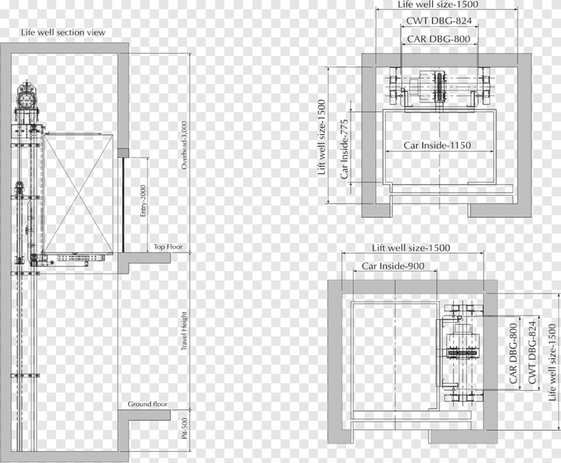 Những bản vẽ thang máy đều có kí hiệu chung