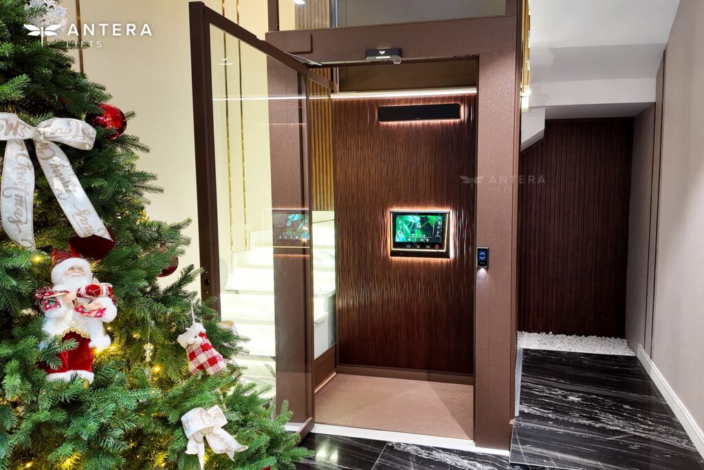 Thang máy gia đình không phòng máy 400kg cho nhà phố và chung cư mini, cabin rộng rãi, vận hành êm ái