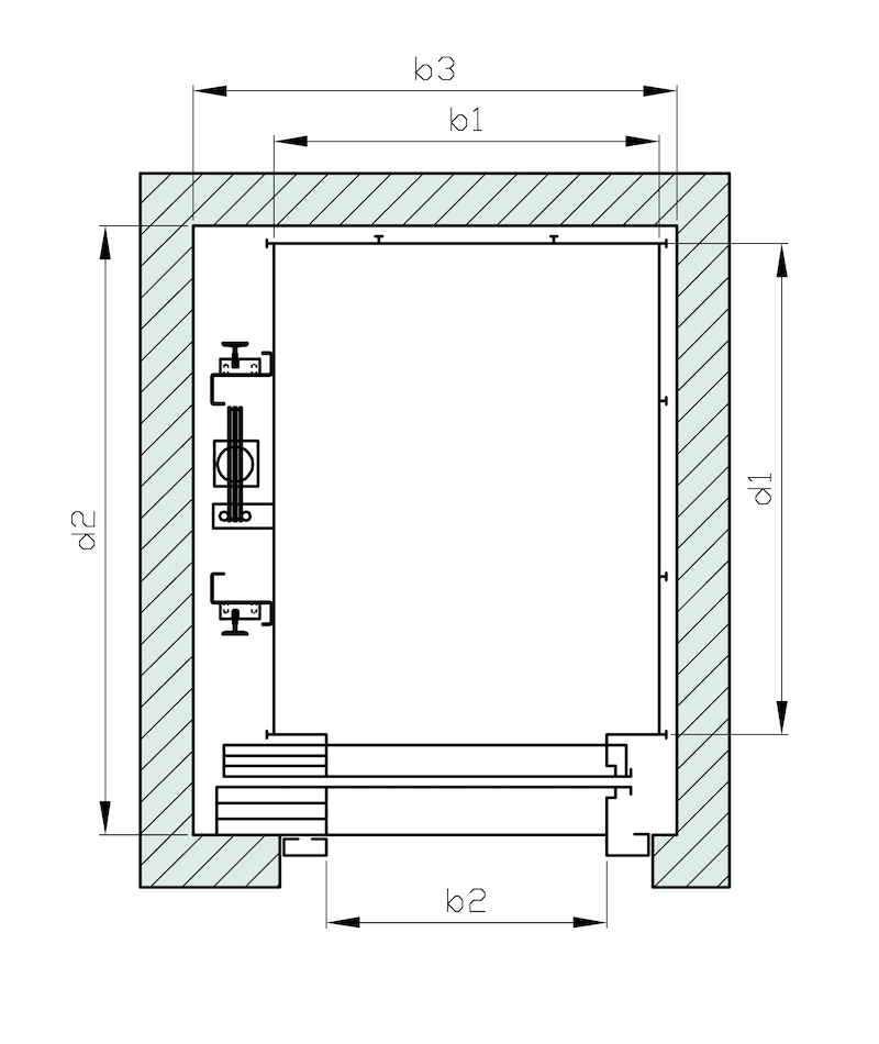 Kích thước cửa thang máy gia đình 500kg thường có chiều rộng khoảng 700 - 800mm