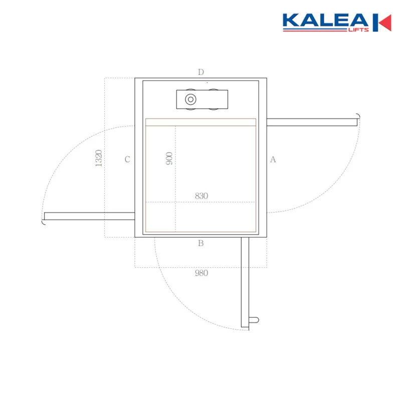 Bản vẽ kỹ thuật thang máy gia đình 2 người Kalea