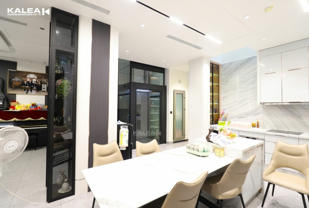 thang máy trục vít Kalea lắp đặt tại công trình nhà phố Tân Phú TP.HCM