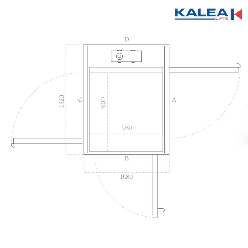 Bản vẽ tham khảo kích thước size S với kích thước thông thủy 1.320 × 1.080 mm.