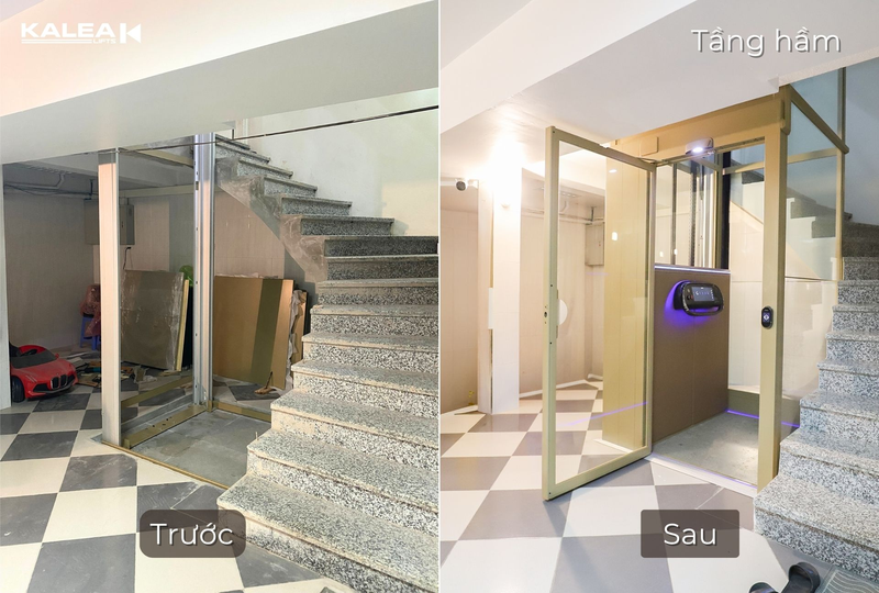 Thang máy hố pit nông phù hợp với nhà phố cải tạo, giúp giảm khối lượng đào nền và hạn chế tác động đến kết cấu hiện hữu.