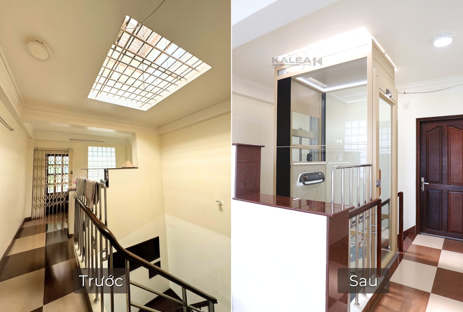 Nhờ thiết kế thang không yêu cầu hố pít hay phòng máy, thời gian lắp đặt thang máy Kalea chỉ kéo dài khoảng 7 đến 10 ngày