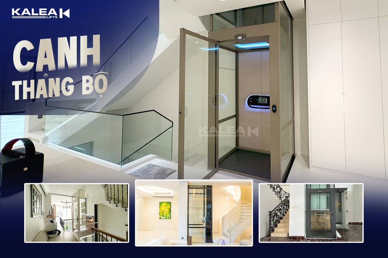 Lắp thang máy cạnh thang bộ là phương án bố trí phổ biến với nhiều gia đình.