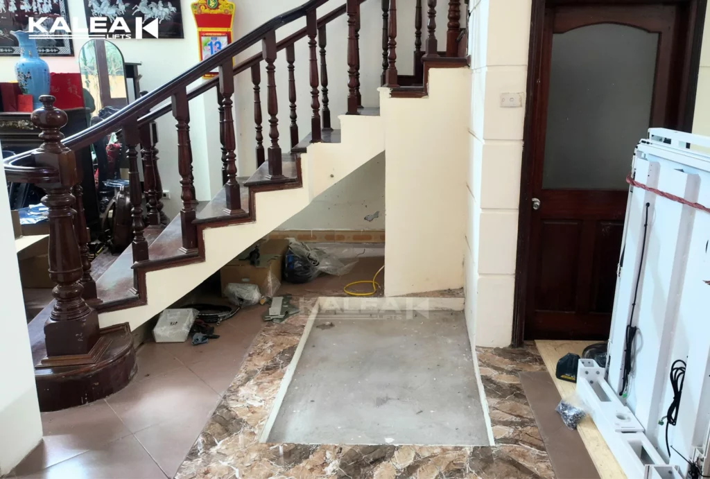 Hố pít thang máy gia đình hiện đại chỉ sâu từ 0 - 120mm
