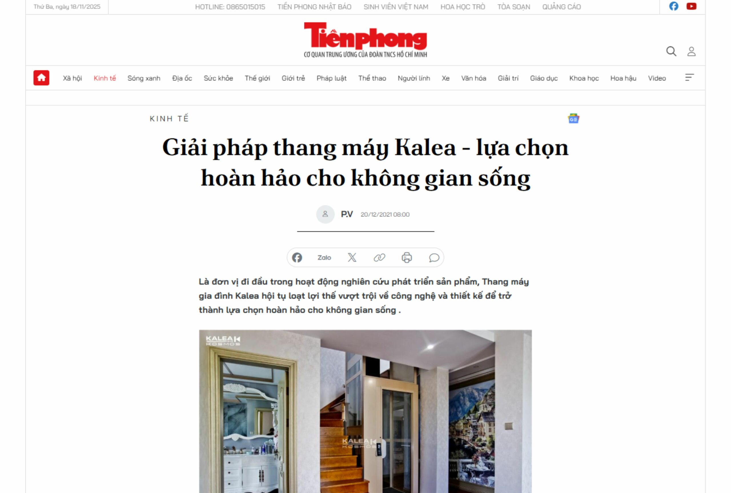 Giải pháp thang máy Kalea – lựa chọn hoàn hảo cho không gian sống