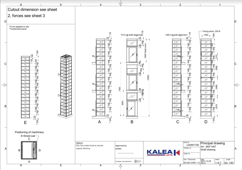 Tư vấn bản vẽ kỹ thuật trước khi lắp đặt thang máy gia đình