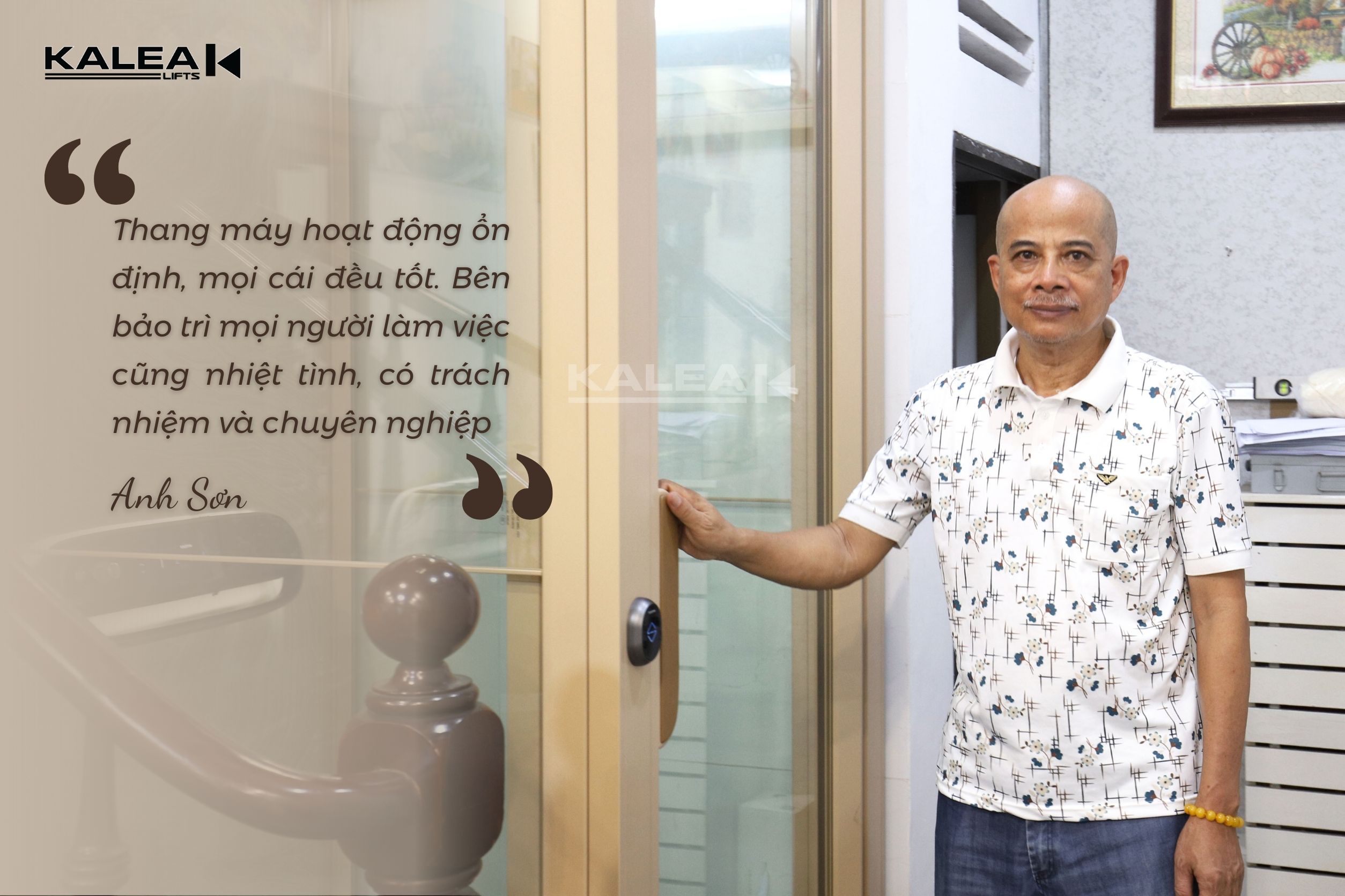 Anh Sơn – Lắp đặt thang máy Kalea X80 Premium cho ngôi nhà đang ở sẵn tại Phường Bảy Hiền, TP.HCM