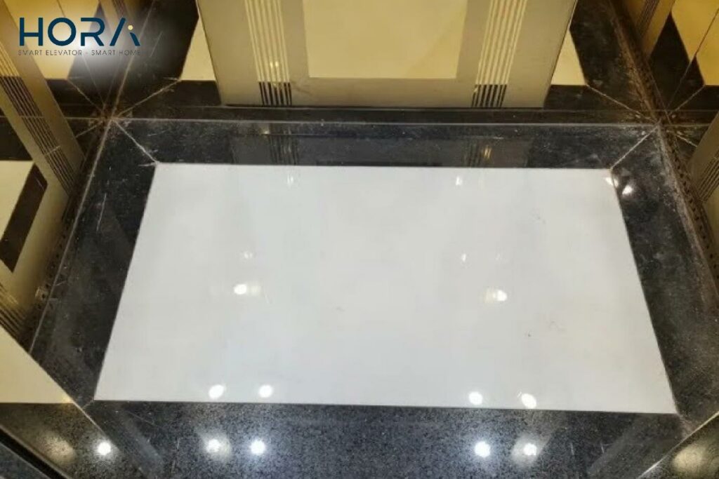 sàn thang máy đá granite xử lý nhám tăng độ bám khi di chuyển
