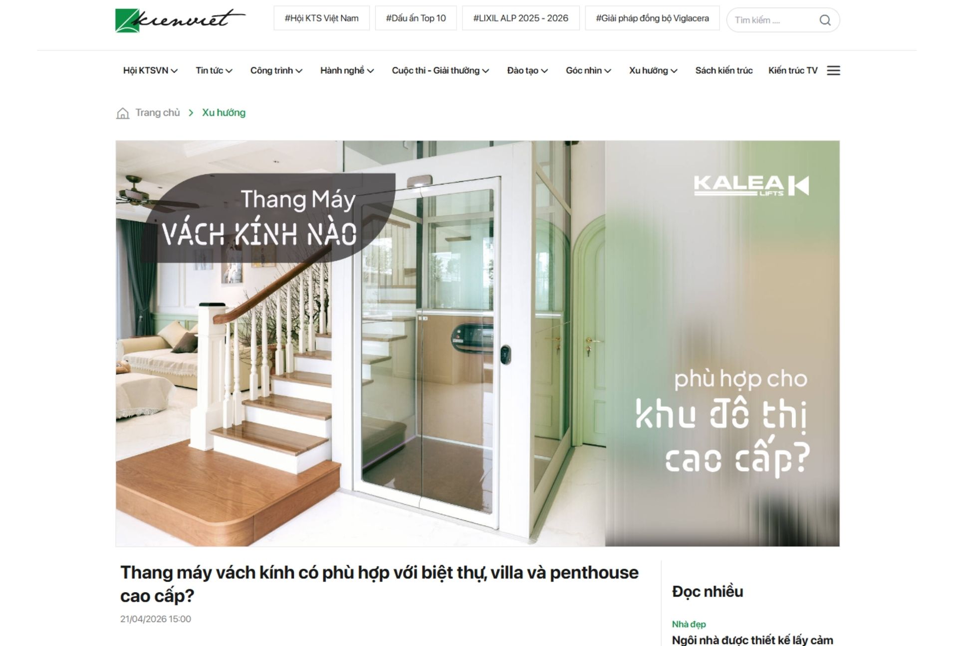 Thang máy vách kính có phù hợp với biệt thự, villa và penthouse cao cấp?