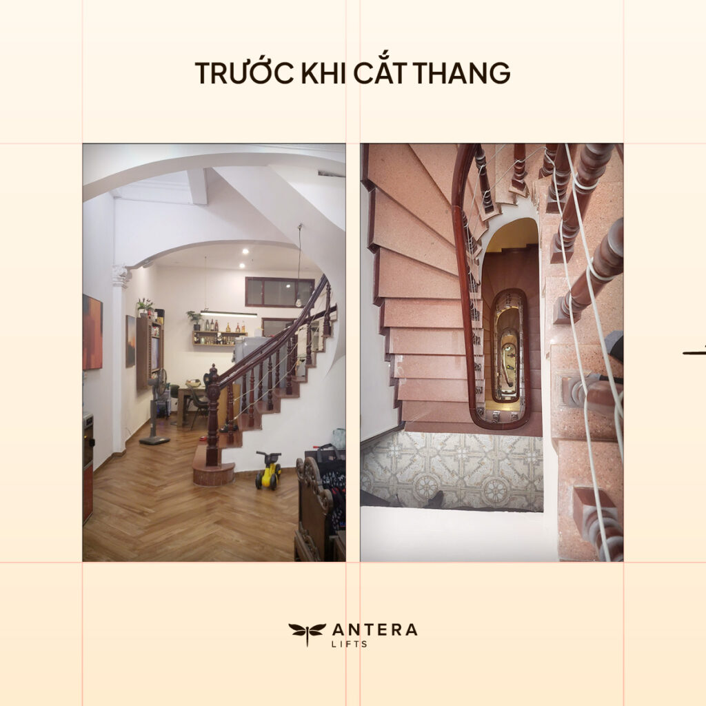 hiện trạng nhà phố tại Khâm Thiên, Hà Nội không có sẵn ô trống lắp thang máy gia đình
