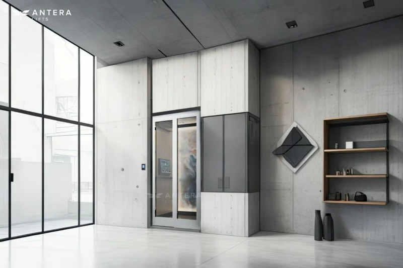 Thang máy cửa lùa Antera Lifts Z70S là dòng thang máy cabin không cần giếng thang, lý tưởng cho các công trình nhà phố, biệt thự cải tạo đã có giếng thang sẵn.