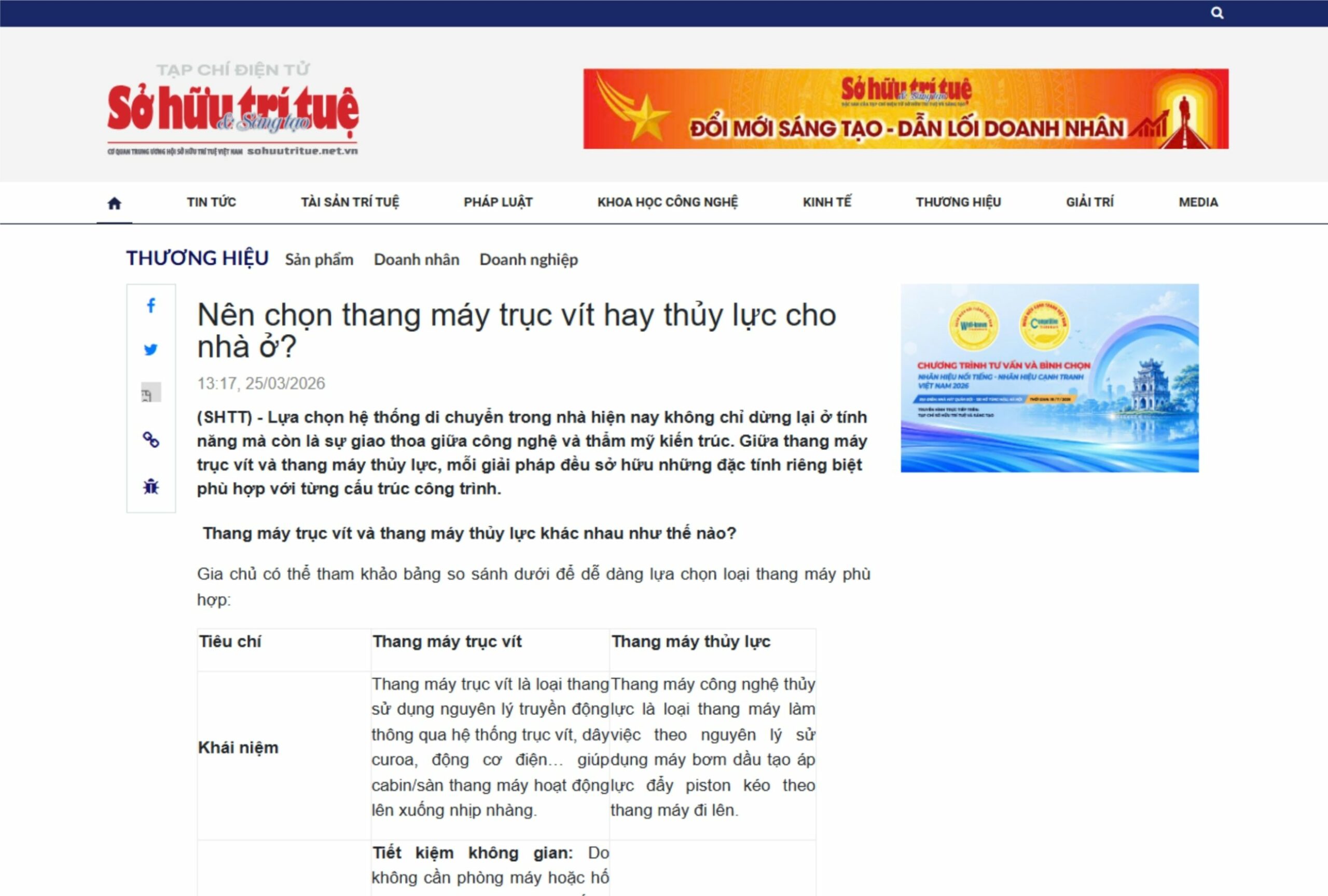 Nên chọn thang máy trục vít hay thủy lực cho nhà ở?