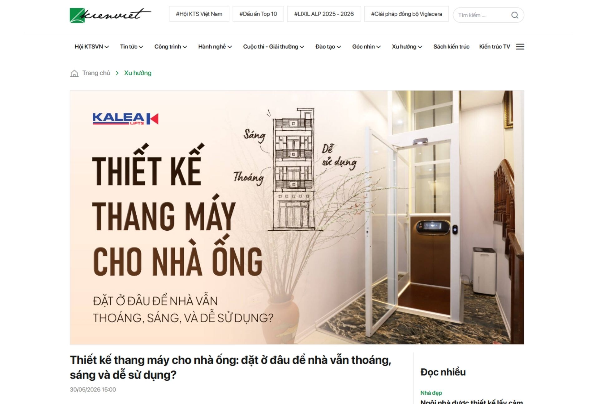 Thiết kế thang máy cho nhà ống: đặt ở đâu để nhà vẫn thoáng, sáng và dễ sử dụng?