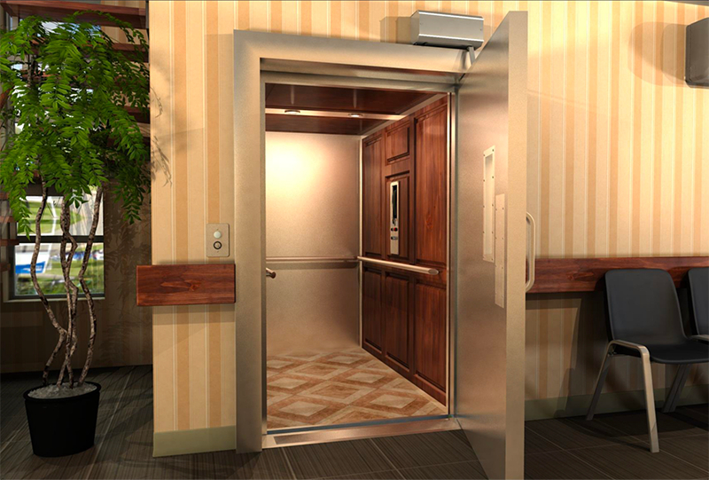 Ốp gỗ mang đến cảm giác ấm áp, gần gũi và sang trọng cho cabin thang máy