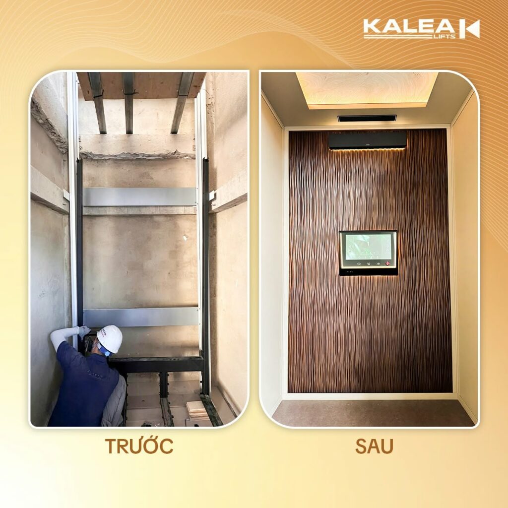 Giếng thang bê tông xây sẵn để lắp thang máy không phòng máy Antera Z70