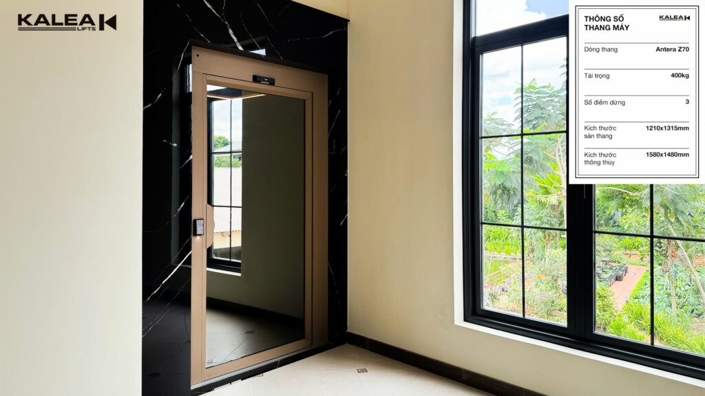 Giải pháp thang máy trục vít Antera Z70 phù hợp với những công trình có giếng thang xây sẵn.