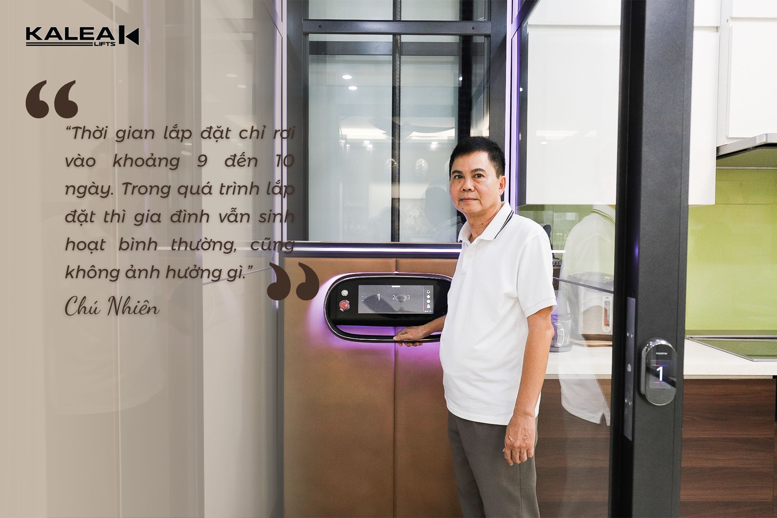 Chú Nhiên – Lắp đặt thang máy kính Kalea X50 Limited tại KĐT Vinhomes Imperia, Hải Phòng