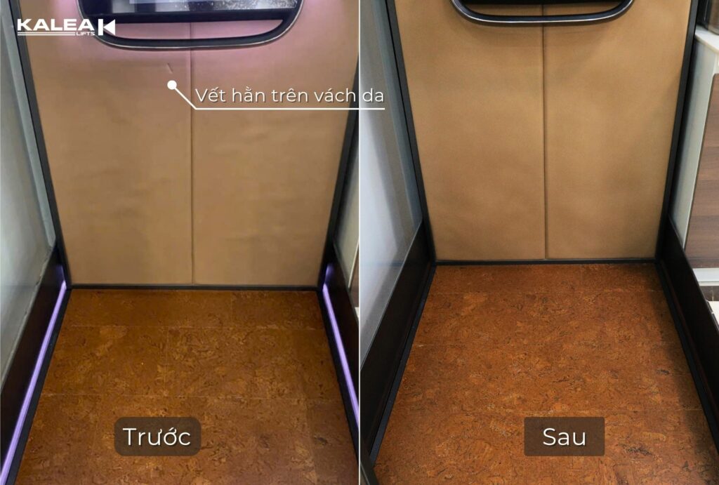 So sánh vách da bảng điều khiển Kalea X50 Limited trước và sau khi thay mới