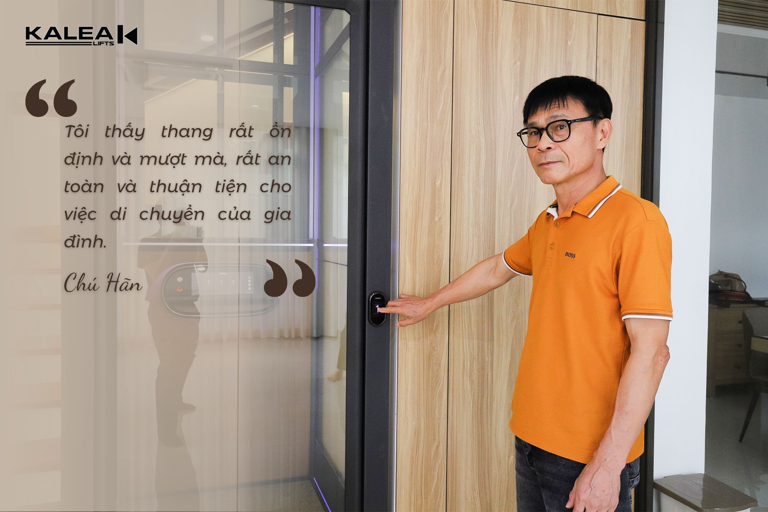 Chú Hãn – Lắp đặt thang máy Kalea X50 Limited cho biệt thự tại KĐT Waterfront, Hải Phòng